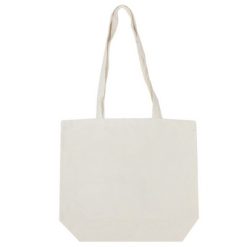 Borse in tessuto personalizzate beige, cotone 240 g/m2, 46 x 41 x 13 cm