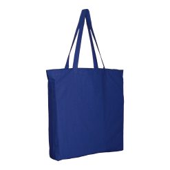 Borsa in cotone blu navy 38x42 cm + fondo + fianco, manico lungo