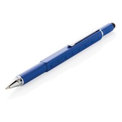 Penne personalizzate multifunzionali, blu, alluminio, 1,3 x 15 cm