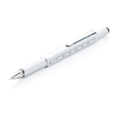 Penne personalizzate 5 in 1, multi attrezzo, grigio, alluminio, 1,3 x 15,0 cm.