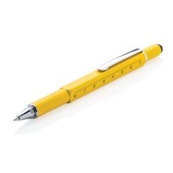 Penne personalizzate 5 in 1, multi attrezzo, giallo, alluminio, 1,3 x 15,0 cm.