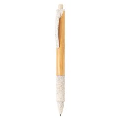 Penne personalizzate ecologiche, bianco, bambù, paglia di grano, 14,2 x Ø 1,1 cm