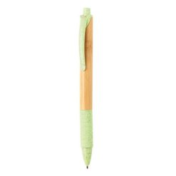 Penne personalizzate ecologiche, verde, bambù, paglia di grano, 14,2 x Ø 1,1 cm