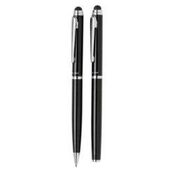 Set da scrittura di lusso personalizzato Swiss Peak, nero, metallo, 14,0 x Ø 1,0 cm