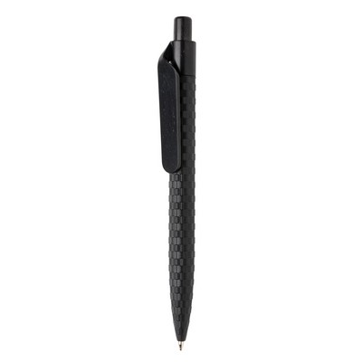 Penne personalizzate ecologiche, nero, ABS, paglia di grano, 13.9 x Ø 1.1