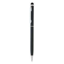 Penne sottili personalizzate, touch pen, nero, alluminio, 13,6 x Ø 0,8 cm.