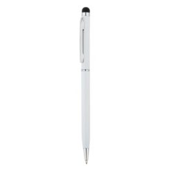 Penne sottili personalizzate, touch pen, bianco, alluminio, 13,6 x Ø 0,8 cm.