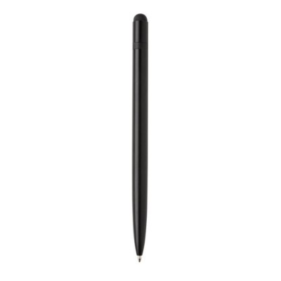 Penne sottili personalizzate, touch pen, nero, alluminio, ABS, 14 x Ø 0.8 cm