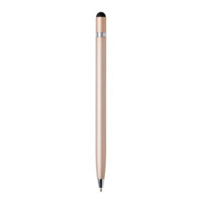 Penne in metallo personalizzate, touch pen, oro, alluminio, 14,1 x Ø 0,9 cm.