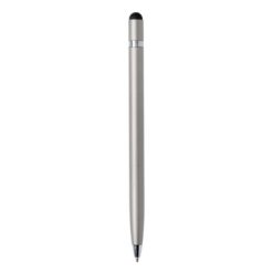 Penne in metallo personalizzate, touch pen, argento, alluminio, 14,1 x Ø 0,9 cm.