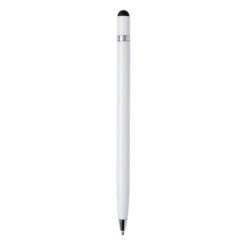 Penne in metallo personalizzate, touch pen, bianco, alluminio, 14,1 x Ø 0,9 cm.