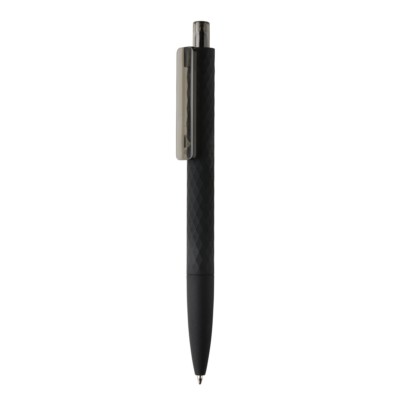 Penne personalizzate nere, delicate al tatto, X3, nero, nero, ABS, 14,0 x Ø 1,0 cm.