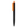 Penne personalizzate nere, delicate al tatto, X3, arancione, nero, ABS, 14,0 x Ø 1,0 cm.