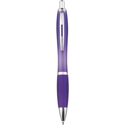 Penne personalizzate, viola, plastica, Ø1,5 x 14 cm