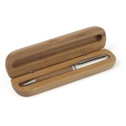 Penna in bambù personalizzata, marrone, bambù, 16,2 x 4,5 x 2,4 cm