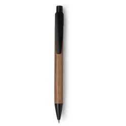 Penna in bambù personalizzata, nero, bambù, plastica, Ø1,1 x 14,2 cm
