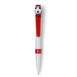 Penne personalizzate "calcio", rosso, plastica, Ø1,8 x 14,2 cm