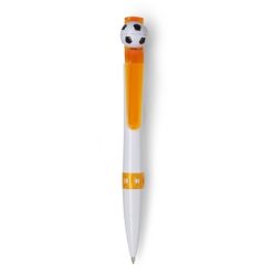 Penne personalizzate "calcio", arancione, plastica, Ø1,8 x 14,2 cm