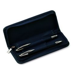 Set scrittura personalizzato, penna a sfera e penna roller, nero, metallo, PU, 16,7 x 6,6 x 2,3 cm