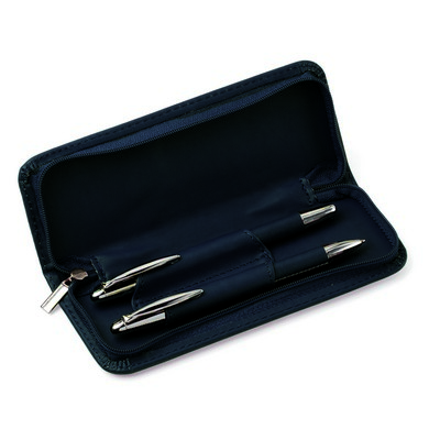 Set scrittura personalizzato, penna a sfera e penna roller, nero, metallo, PU, 16,7 x 6,6 x 2,3 cm