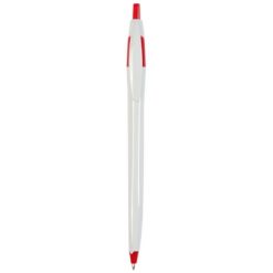 Penne personalizzate, bianco-rosso, plastica ABS, Ø1 x 14,5 cm