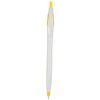 Penne personalizzate, bianco-giallo, plastica ABS, Ø1 x 14,5 cm