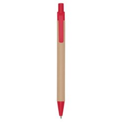 Penne personalizzate, rosso, cartone riciclato, Ø0,9 x 14 cm