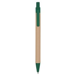 Penne personalizzate, verde, cartone riciclato, Ø0,9 x 14 cm
