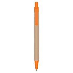 Penne personalizzate, arancione, cartone riciclato, Ø0,9 x 14 cm