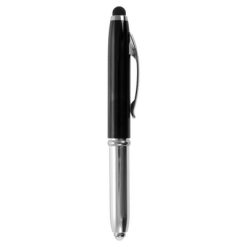Penne personalizzate, touch pen lampadina, nero, metallo, plastica, Ø1,1 x 12,5 cm