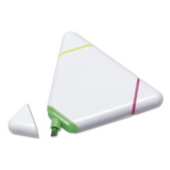Evidenziatore personalizzato "triangolo" , bianco, ABS, 8 x 9 x 1,2 cm