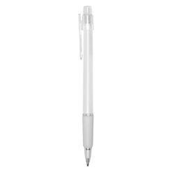 Penne personalizzate, bianco, plastica, gomma, Ø1 x 14,3 cm