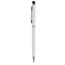 Penne personalizzate, touch pen, bianco, alluminio, Ø0,8 x 13,5 cm