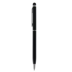 Penne personalizzate, touch pen, nero, alluminio, Ø0,8 x 13,5 cm