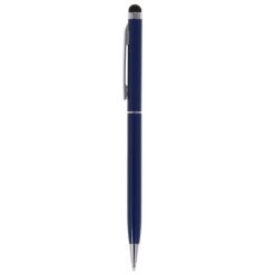 Penne personalizzate, touch pen, blu scuro, alluminio, Ø0,8 x 13,5 cm