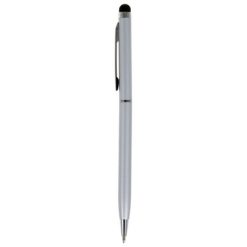 Penne personalizzate, touch pen, argento, alluminio, Ø0,8 x 13,5 cm