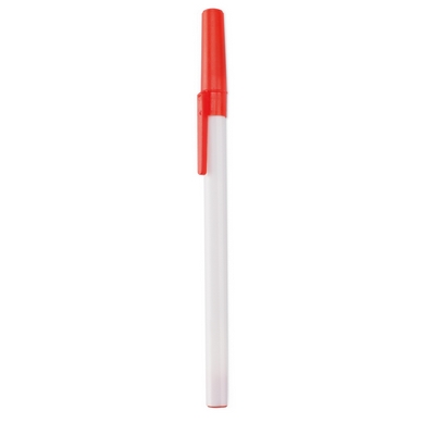 Penne personalizzate, tappo, rosso, PP, Ø0,8 x 14,6 cm