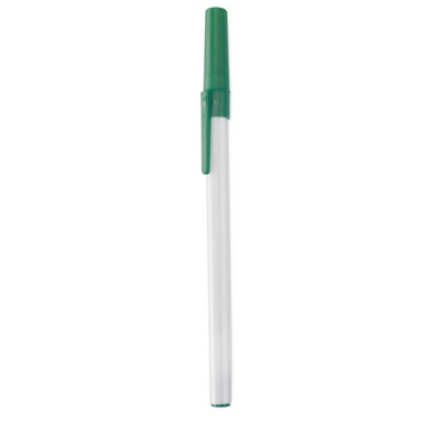 Penne personalizzate, tappo, verde, PP, Ø0,8 x 14,6 cm