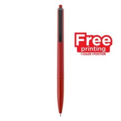 Penne personalizzate, rosso, plastica, Ø1,2 x 13,9 cm