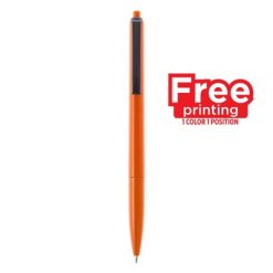 Penne personalizzate, arancione, plastica, Ø1,2 x 13,9 cm