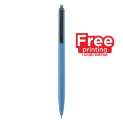 Penne personalizzate, blu, plastica, Ø1,2 x 13,9 cm