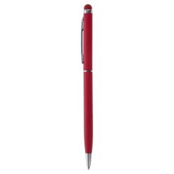 Penne personalizzate, touch pen, rosso, alluminio, Ø0,8 x 13,5 cm