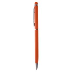 Penne personalizzate, touch pen, arancione, alluminio, Ø0,8 x 13,5 cm