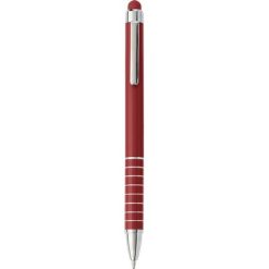 Penne personalizzate, touch pen, rosso, alluminio, Ø1,1 x 12,6 cm