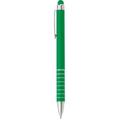 Penne personalizzate, touch pen, verde chiaro, alluminio, Ø1,1 x 12,6 cm