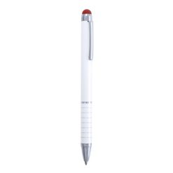 Penne personalizzate, touch pen, rosso, alluminio, Ø0,9 x 12,5 cm