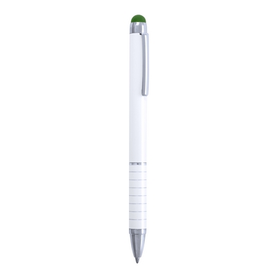 Penne personalizzate, touch pen, verde, alluminio, Ø0,9 x 12,5 cm