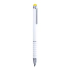 Penne personalizzate, touch pen, giallo, alluminio, Ø0,9 x 12,5 cm