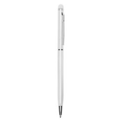 Penne personalizzate, touch pen, bianco, alluminio, Ø0,8 x 13,6 cm