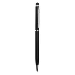 Penne personalizzate, touch pen, nero, alluminio, Ø0,8 x 13,6 cm